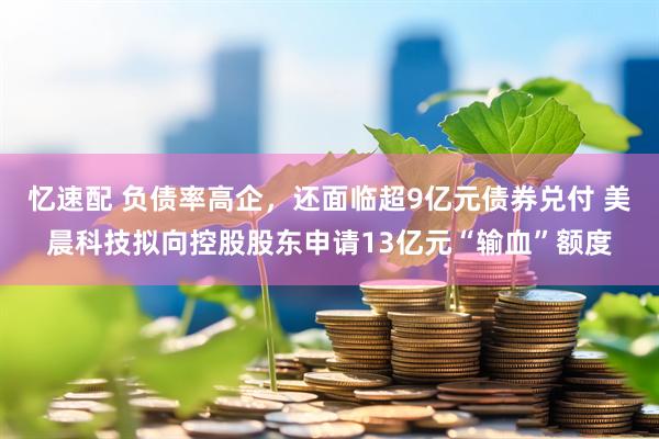 忆速配 负债率高企，还面临超9亿元债券兑付 美晨科技拟向控股股东申请13亿元“输血”额度