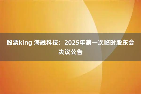 股票king 海融科技：2025年第一次临时股东会决议公告