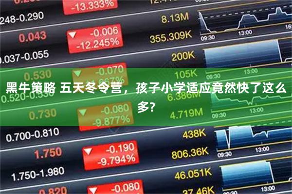 黑牛策略 五天冬令营，孩子小学适应竟然快了这么多?