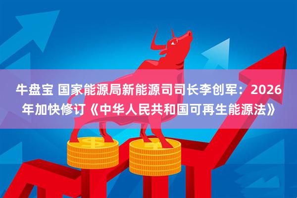 牛盘宝 国家能源局新能源司司长李创军：2026年加快修订《中华人民共和国可再生能源法》